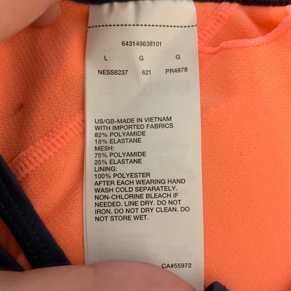 NWT Nike size large high neck orange swim top - Picture 7 of 8